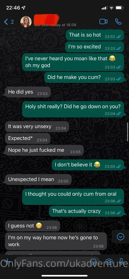 Screenshot of a late night chat conversation with green and grey message bubbles.