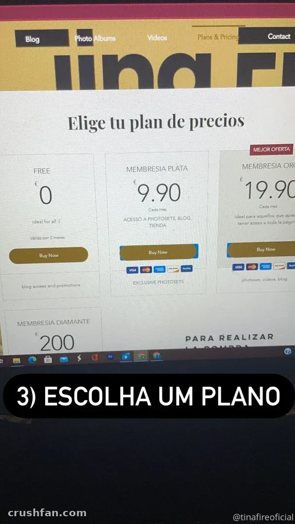 Tina Fire in front of a screen showing a pricing plan table