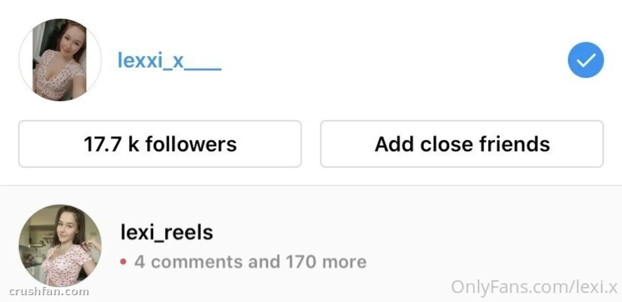 Screenshot of Lexi Zielinska's profile showing follower count and verified badge.