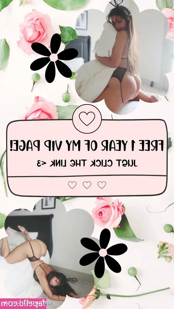 Floral collage with pink roses, black flower graphics and two photos of a woman posing in dark lingerie.