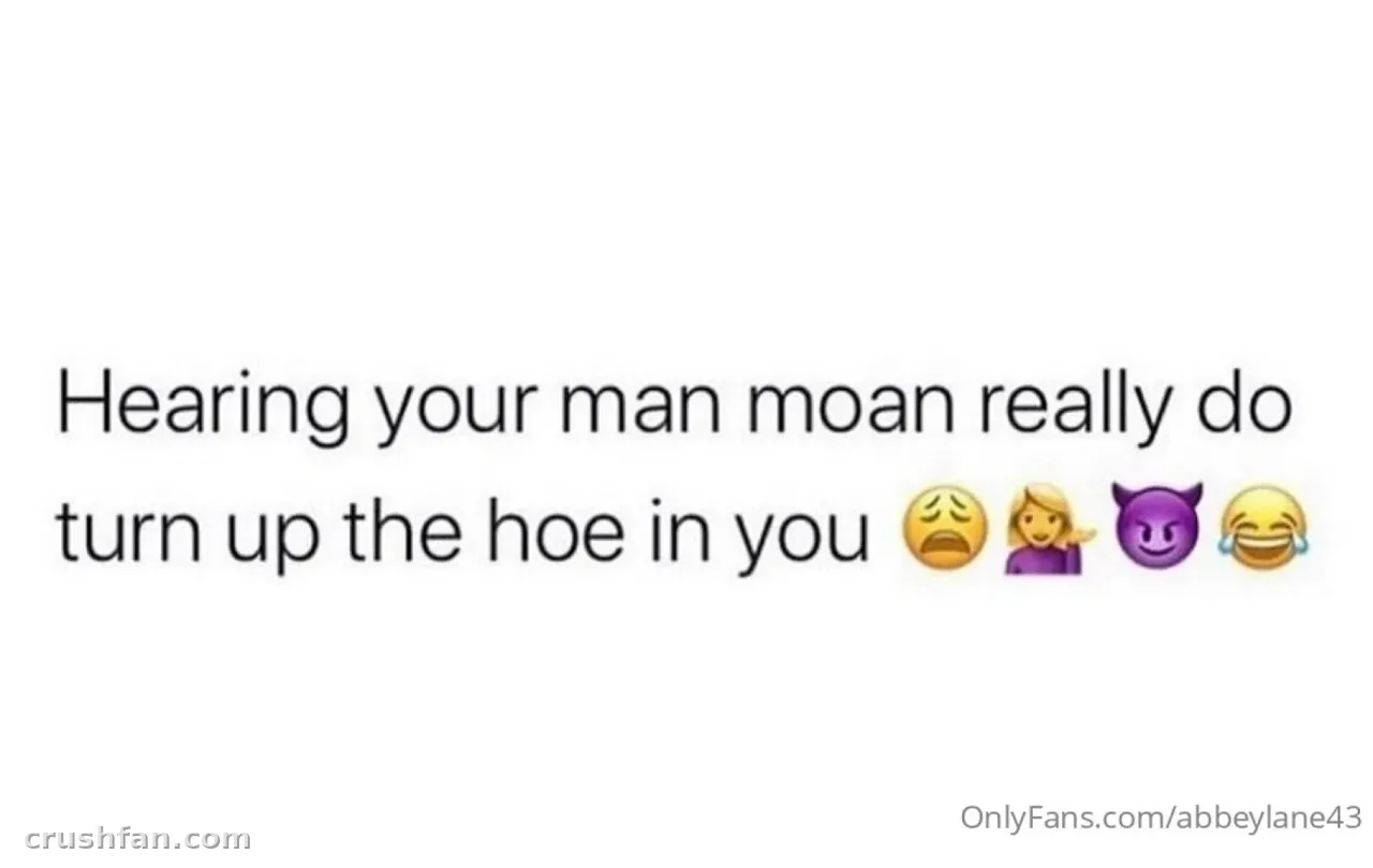 White graphic with a humorous line of text and four emoji, plus a small creator handle in the corner