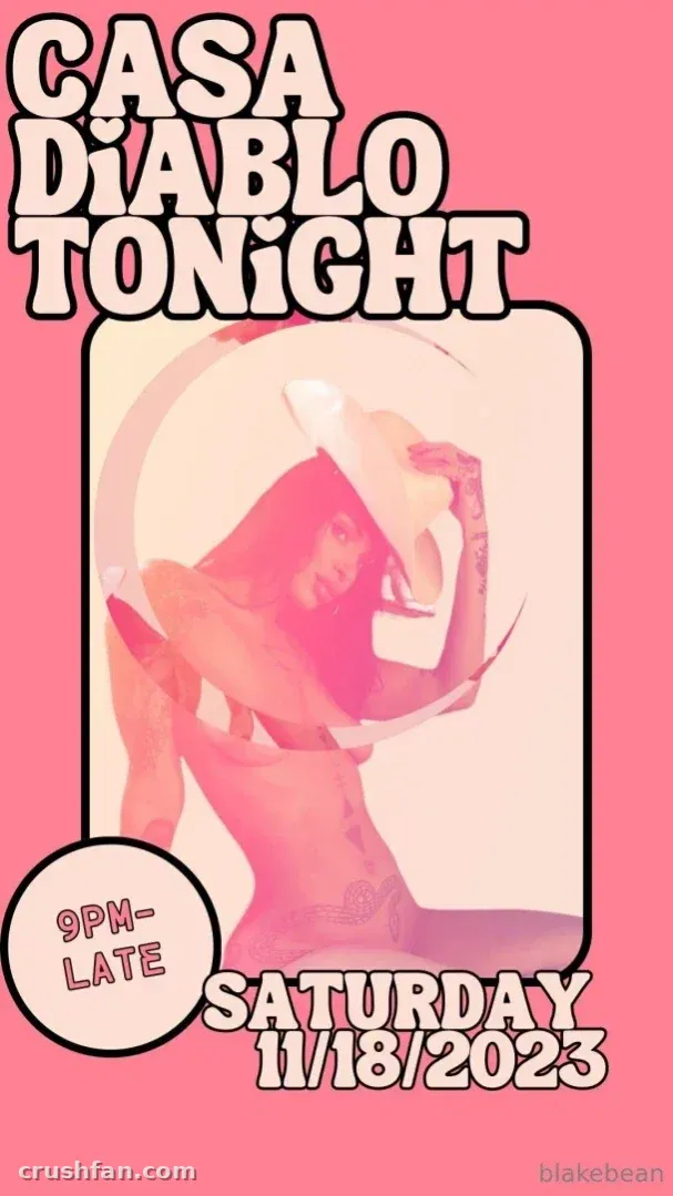Stevie in a pink poster with a hat and bold event text