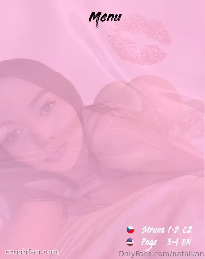 NATALKAN in a soft pink menu preview with a translucent overlay