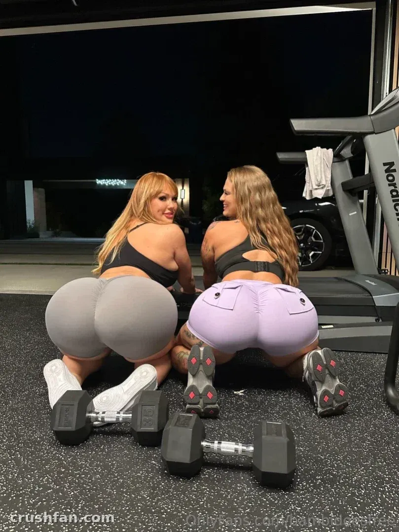 Bambi Doe seated in a gym with dumbbells and a treadmill in the background